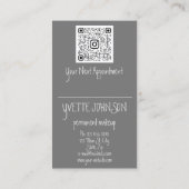 Lash BrowパーマネントメイクアップロゴQRCode金ゴールドグレー 名刺 (裏面)