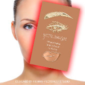 Lash BrowパーマネントメイクアップロゴQRCode金ゴールドSkinny 名刺