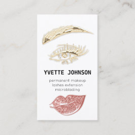 Lash BrowパーマネントメイクアップロゴQRCode GlitterRose 名刺