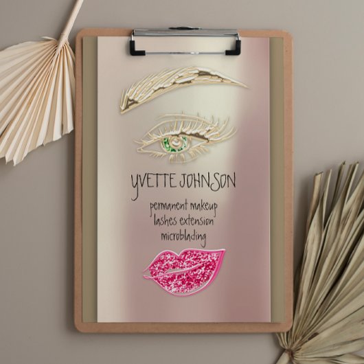 Lash BrowパーマネントメイクアップQRCode金ゴールドキスバラ 名刺