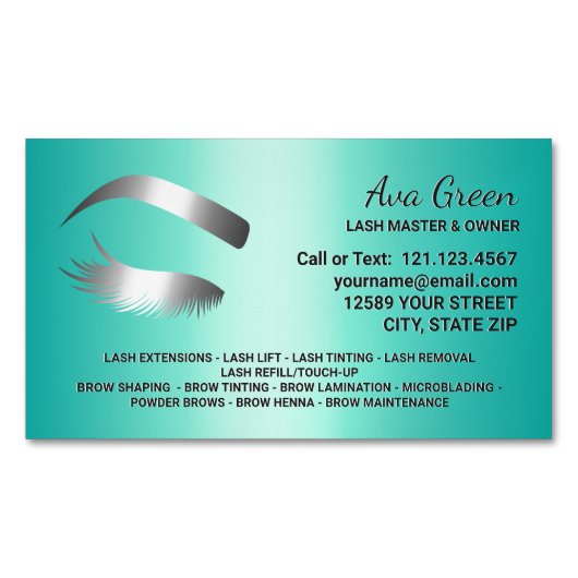 Lash & Brow技術者 マグネット名刺 (正面)