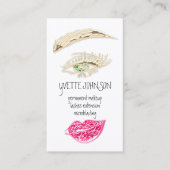 Lash Brow永久化粧QRCode金ゴールドキス緑 名刺 (正面)