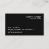 Lash & Brow Specialistカスタムの写真連絡 名刺 (裏面)