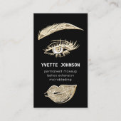 Lash Brows Permanent Make Up Logo QRCode Black 名刺 (正面)