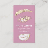 Lash Brows Permanent Make Up Logo QRCode Lip Pink 名刺 (正面)