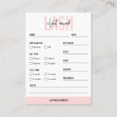 Lash Clientレコードフェミニン赤面ピンクモダン 名刺 (正面)