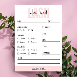 Lash Clientレコードフェミニン赤面ピンクモダン 名刺