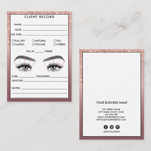 Lash Clientレコード追加ロゴ名刺 名刺 (正面/裏面)