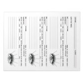 Lash Clientレコード、Lash Extensionsクライアント ノートパッド (正面)