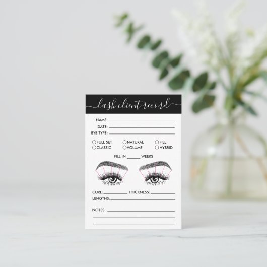 Lash Client Recordロゴの追加シンプルモダンミニマル 名刺 (スタンド正面)