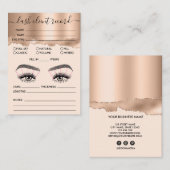 Lash Client Recordロゴの追加バラ金ゴールド引裂きビジネス 名刺 (正面/裏面)