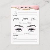 Lash Client Record Add Logo赤面Pink Agate 名刺 (正面)