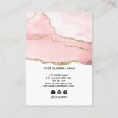 Lash Client Record Add Logo赤面Pink Agate 名刺 (裏面)