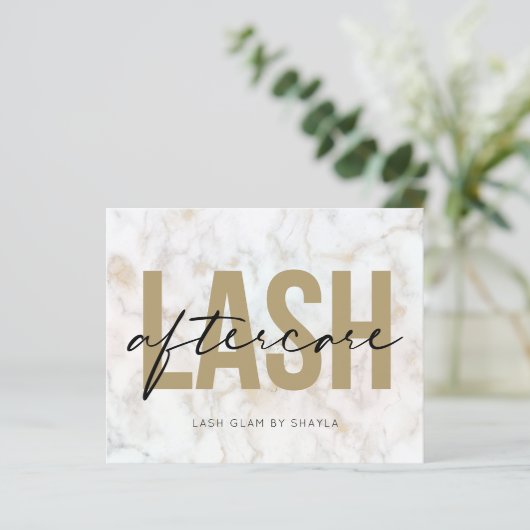 Lash Extensionアフターケア指示大理石カード (スタンド正面)