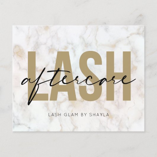 Lash Extensionアフターケア指示大理石カード (正面)
