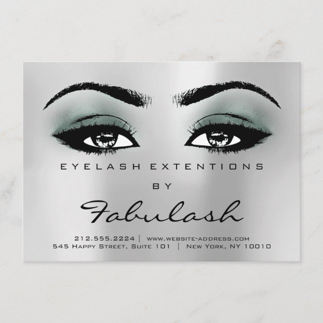 Lash Extensionアフターケア説明書シルバーティール（緑がかった色） (正面)