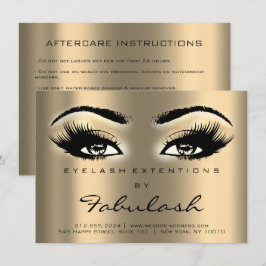 Lash Extensionアフターケア説明書Sepia金ゴールド 招待状