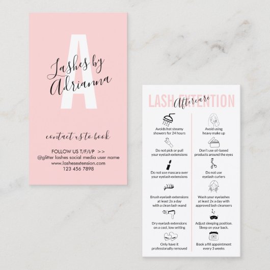 Lash Extensionアフターケア 名刺 (正面/裏面)
