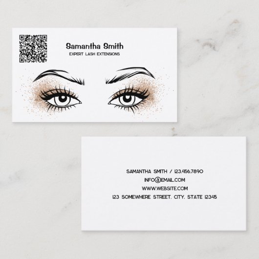 Lash Extensionカスタム QR名刺 名刺 (正面/裏面)