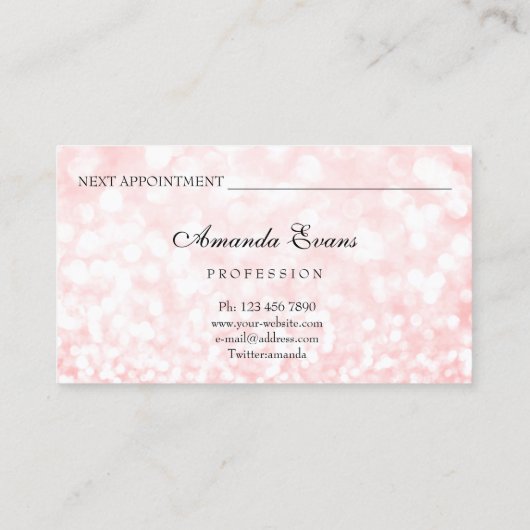 Lash Extensionメイクアップアーティストフローラグリッターブルー 予約カード (裏面)