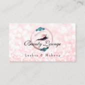 Lash Extensionメイクアップアーティストフローラグリッターブルー 予約カード (正面)