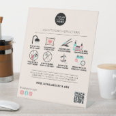 Lash Extension AfterCare Instructions美しいサロン 台座サイン (インサイチュ)