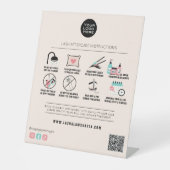 Lash Extension AfterCare Instructions美しいサロン 台座サイン (正面)