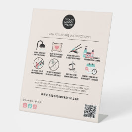 Lash Extension AfterCare Instructions美しいサロン 台座サイン
