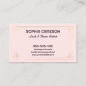 Lash Extension Browsアーティストピンクと金ゴールド 名刺 (裏面)