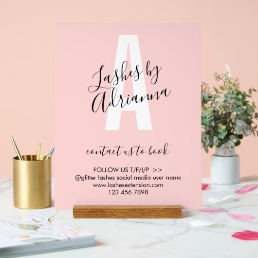 Lash Extension Business Makeup Stylist アクリルサイン (ウェディング)