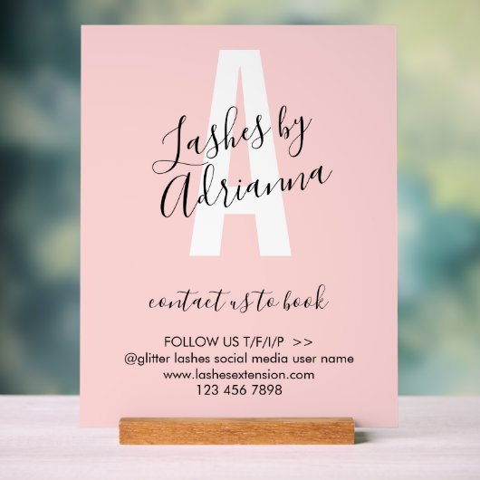 Lash Extension Business Makeup Stylist アクリルサイン (ニュートラル)