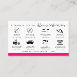 Lash Extensionsアフターケアの指示モダンBusi 名刺