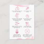 Lash extensionsアフターケアの説明タイポグラフィ 予約カード (裏面)