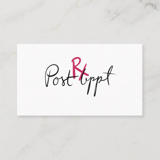 Lash Extensionsアフターケアカード- Rx 名刺 (正面)