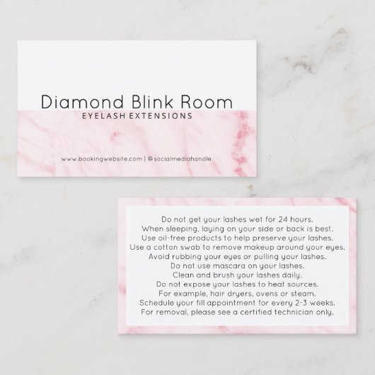 Lash Extensionsアフターケアビジネスカード 名刺 (正面/裏面)