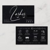 Lash Extensionsアフターケアプレミアムブラック紙 名刺 (正面/裏面)