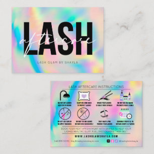 Lash Extensionsアフターケア説明書レインボーバス 名刺