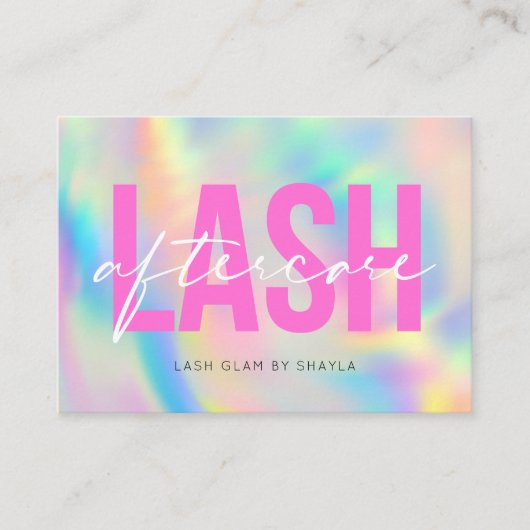 Lash Extensionsアフターケア説明書Rainbow 名刺 (正面)