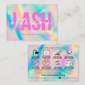 Lash Extensionsアフターケア説明書Rainbow 名刺 (正面/裏面)