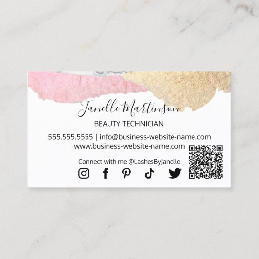 Lash Extensionsエレガント美しい 名刺 (裏面)