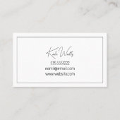 Lash Extensionsクリーンビモダンジネスカード 名刺 (裏面)