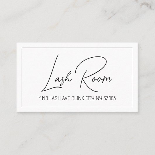 Lash Extensionsクリーンビモダンジネスカード 名刺 (正面)