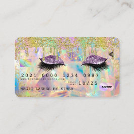 Lash ExtensionsグリッターDrip Holographic Credit 名刺