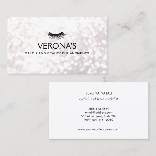 Lash Extensionsホワイト《写真》ぼけ味 名刺 (正面/裏面)