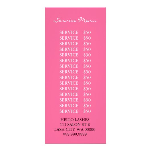 Lash Extensionsメイクアップアーティストサロンチラシ ラックカード (裏面)