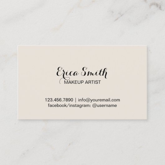 Lash Extensionsメイクアップアーティスト金ゴールドストライプサロン 名刺 (裏面)