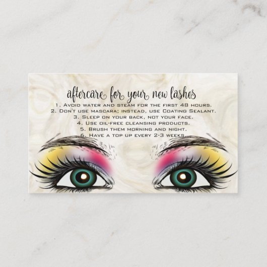 Lash Extensions美しいコンサルタント専門家 名刺 (裏面)