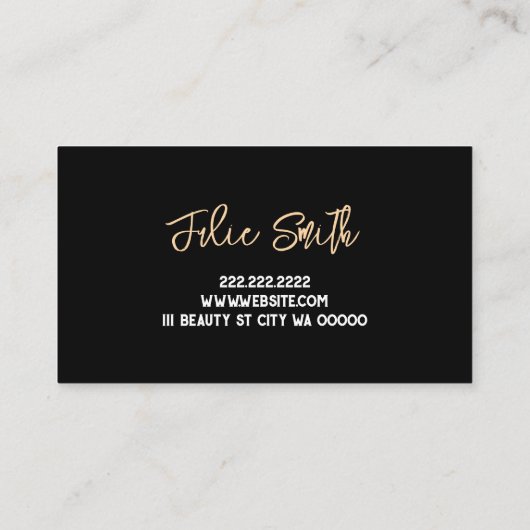 Lash Extensions美しいサロン名刺 名刺 (裏面)