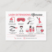 Lash Extensions After Care InstructionsビジネスCA 名刺 (裏面)