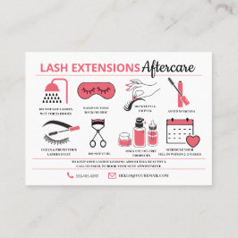 Lash Extensions After Care InstructionsビジネスCA 名刺